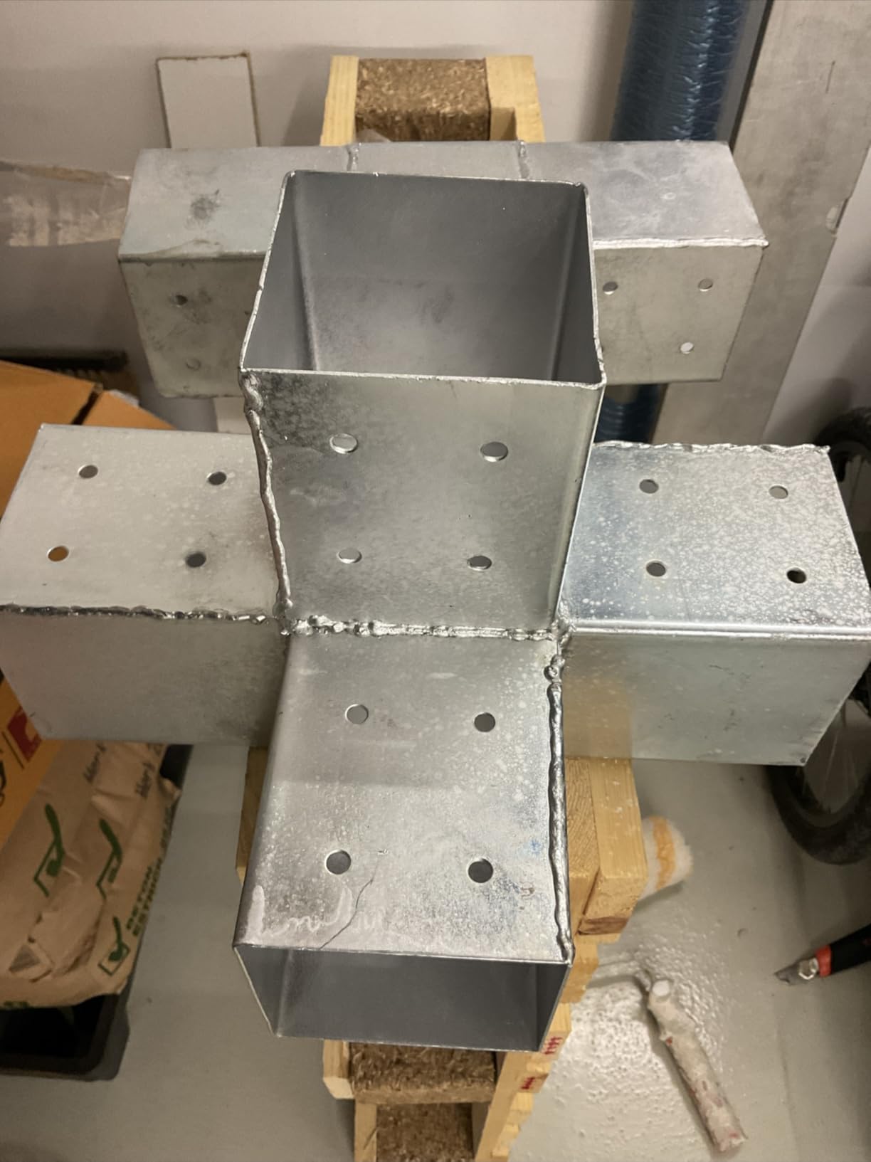 vidaXL Pfostenverbinder X-Form Holzverbinder 91x91mm verzinkt