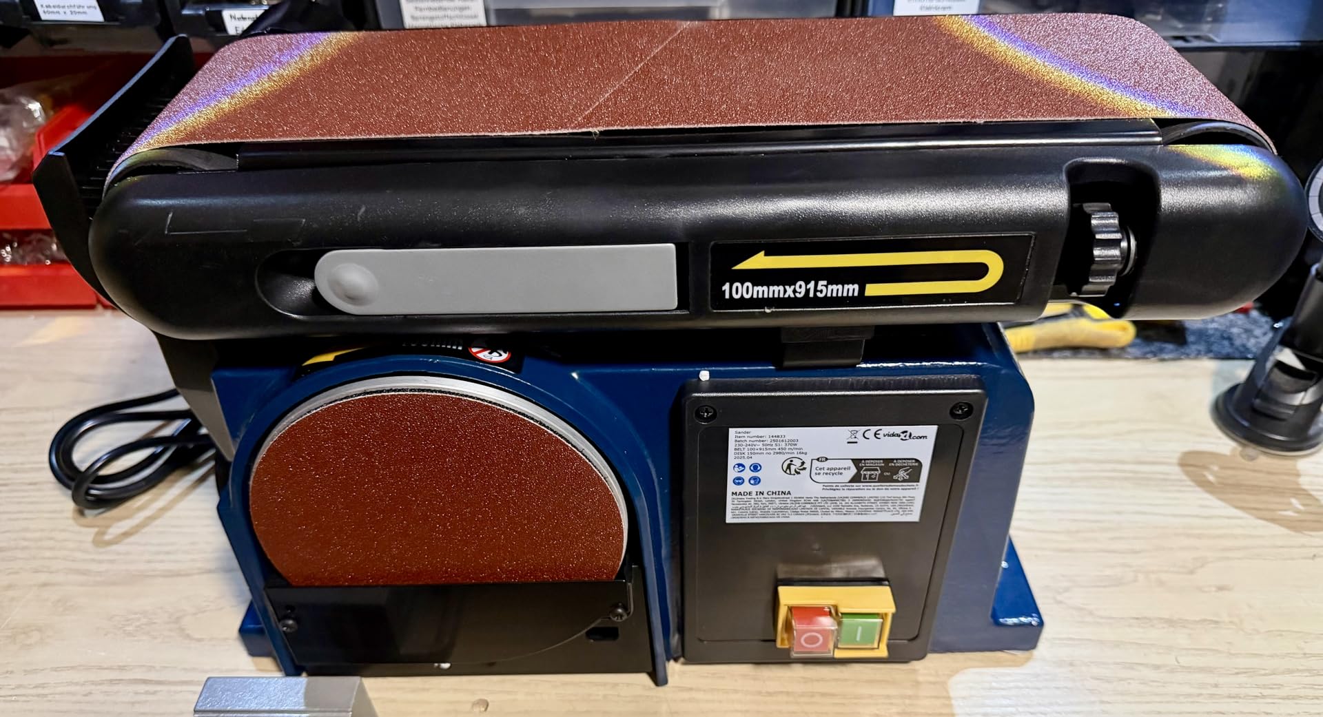 vidaXL Bandschleifer Tellerschleifer Schleifmaschine 370W 150mm 2-in-1
