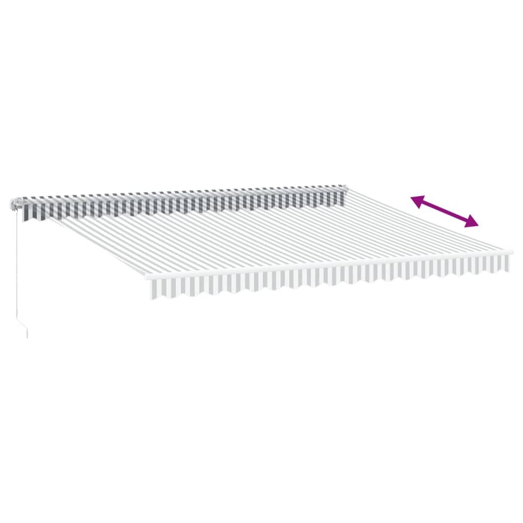 vidaXL Markise 450x350cm Anthrazit-Weiß manuell Alu
