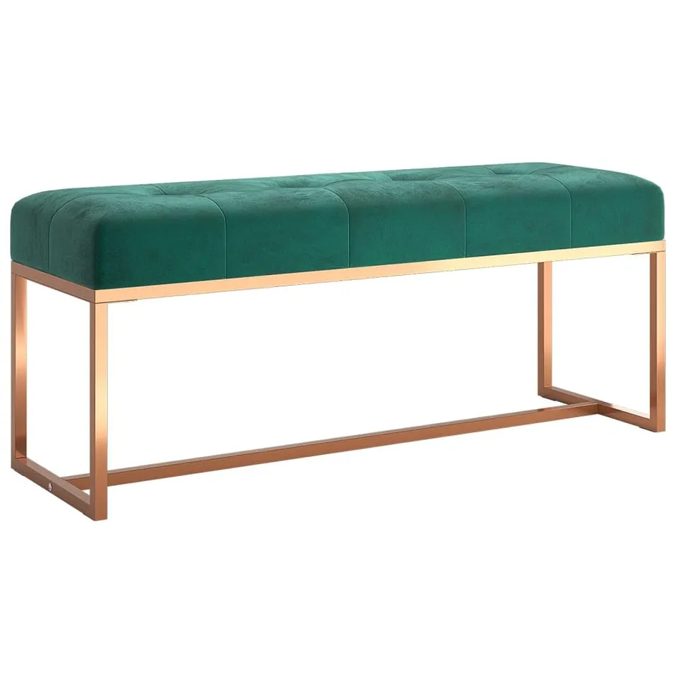 vidaXL Möbel Sitzbank 110x36x45 cm Dunkelgrün Samt Bettbank