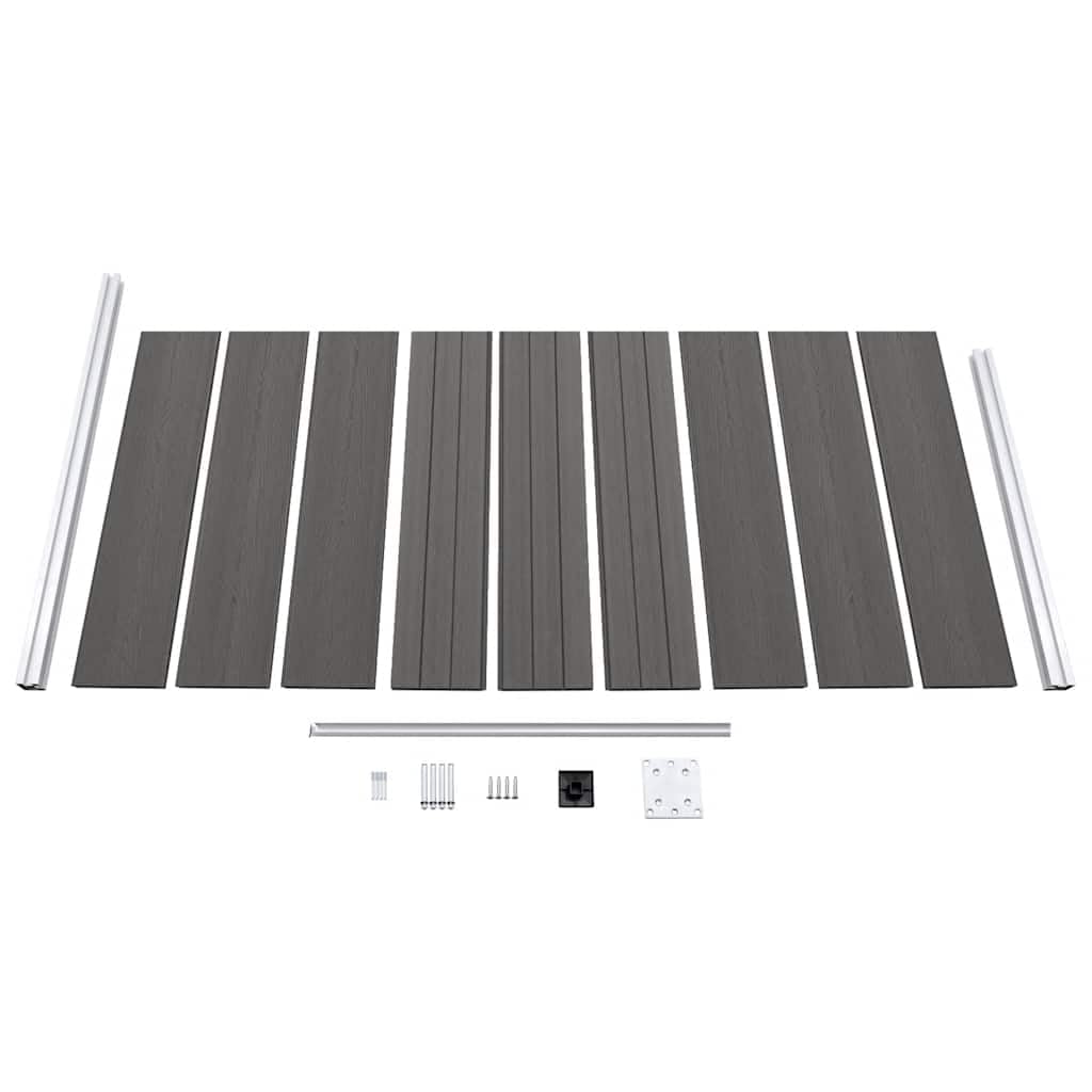 vidaXL Heim & Garten Zaunelement WPC 95x186 cm Grau Steck