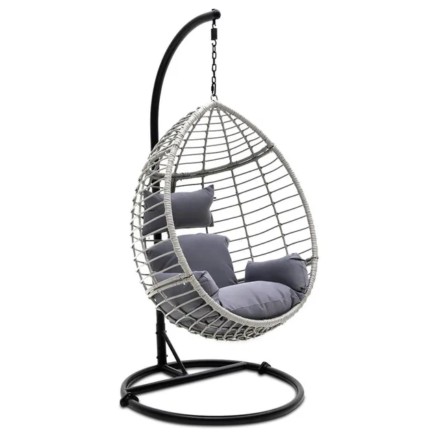 Serenelife Outdoor Swing Hängesessel Rattan mit Gestell