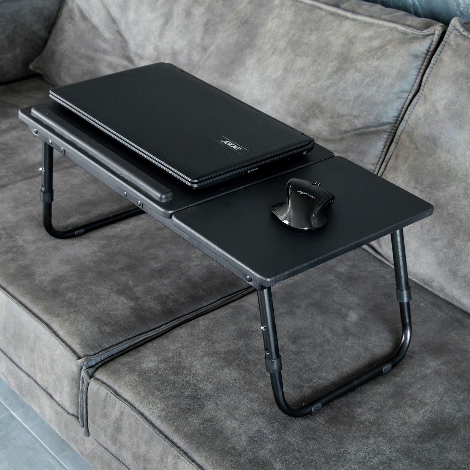Intirilife Laptoptisch Schwarz 60x35 cm höhenverstellbar klappbar