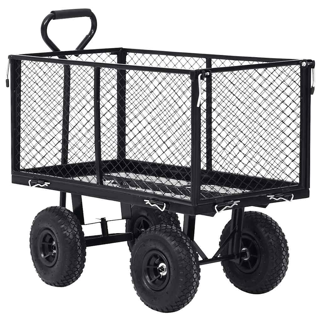 vidaXL Heim & Garten Gartenwagen 350 kg Handwagen Schwarz Stahl