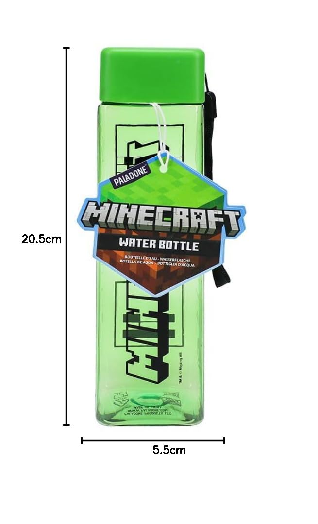 Paladone Minecraft Wasserflasche 500ml Quadratisch Kunststoff