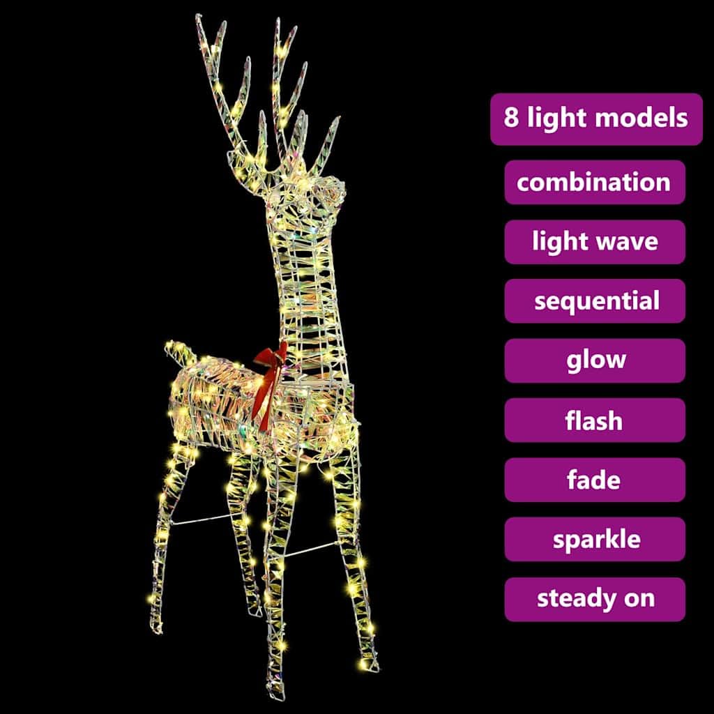 vidaXL 3D Rentier LED Weihnachtsdeko warmweiß 140 LEDs