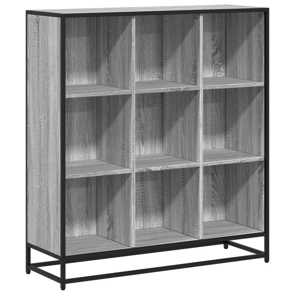 vidaXL Möbel Bücherregal 97,5cm Grau Sonoma Holz Metall