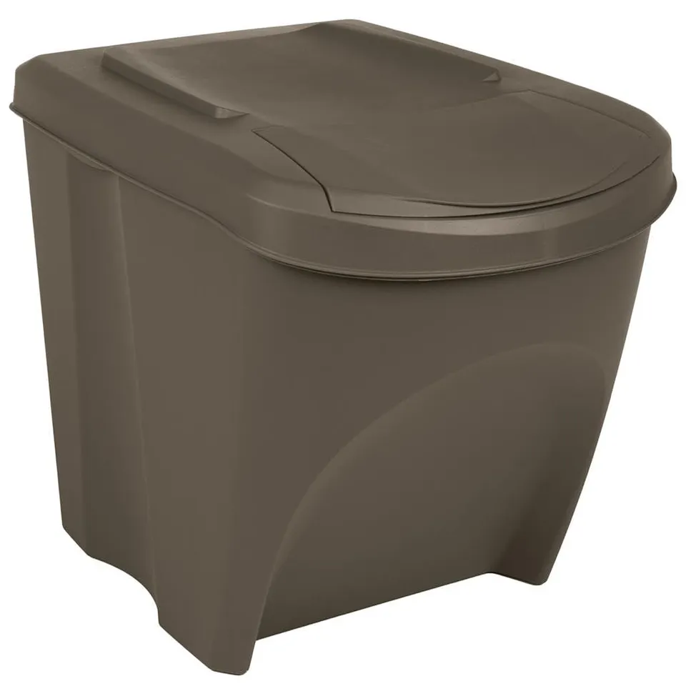 vidaXL Heim & Garten Mülleimer 3x75L Grau stapelbar