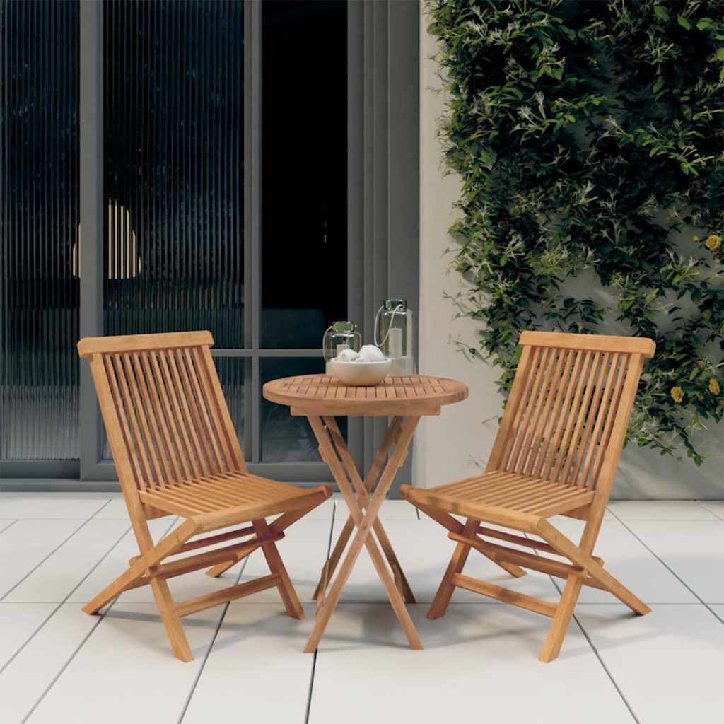 vidaXL 3-tlg. Garten-Essgruppe Teak Massivholz klappbar