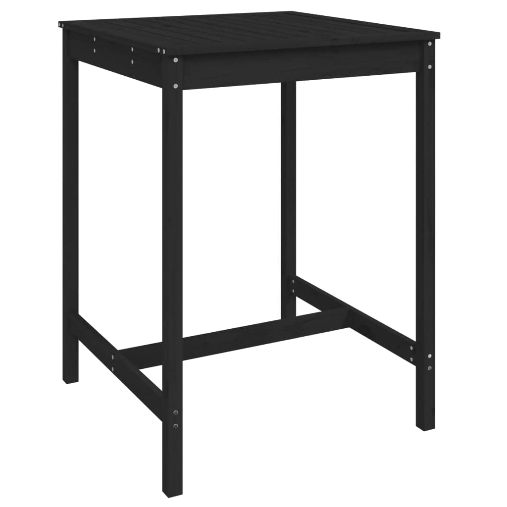 vidaXL 3-tlg. Gartenbar-Set Bartisch schwarz mit Lehne