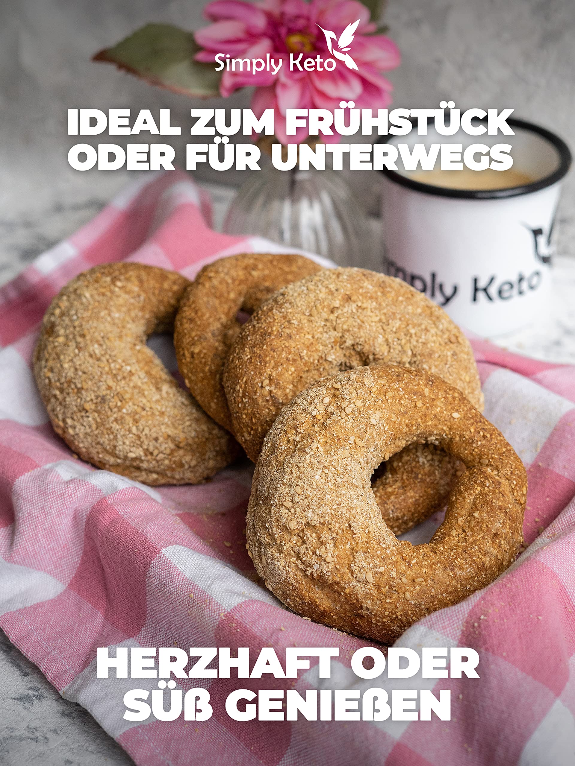 Simply Keto Frühstück Sesam-Bagel 12er Pack proteinreich