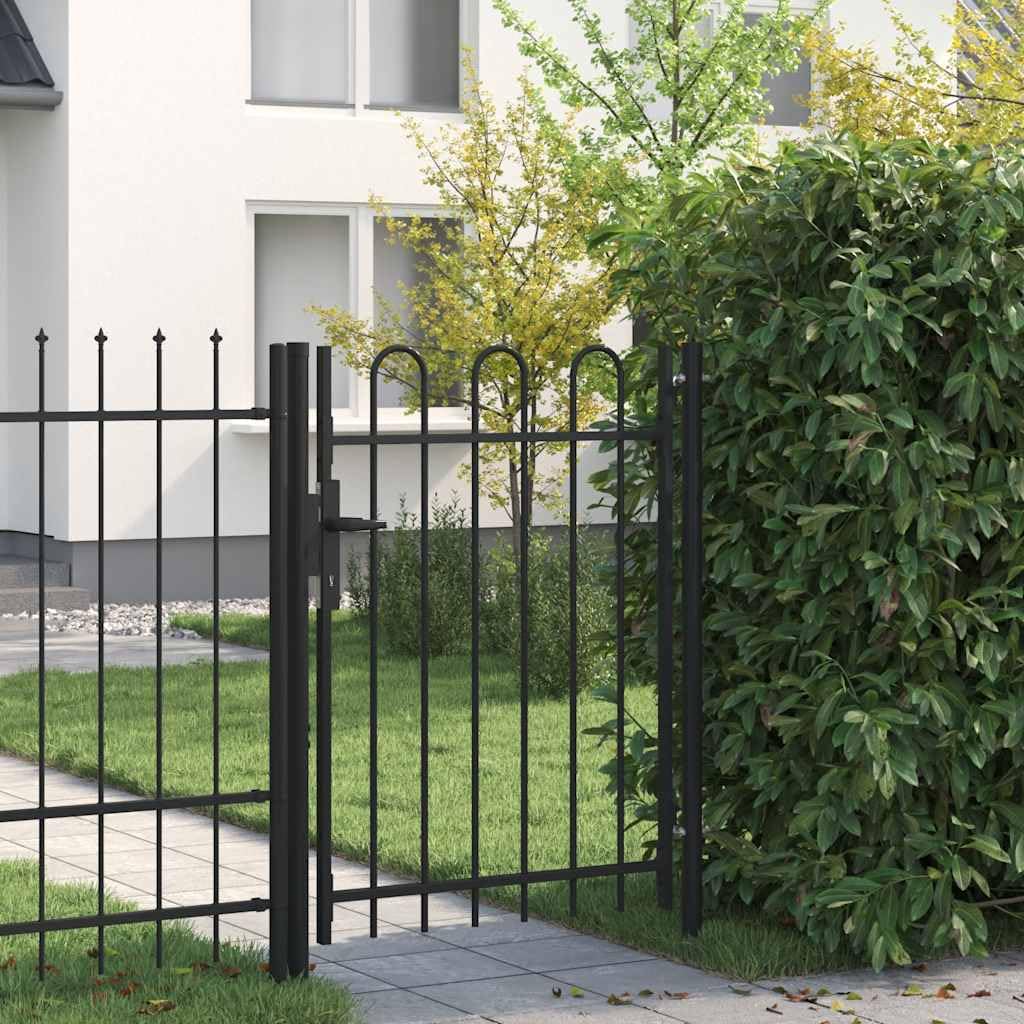 vidaXL BOXTEL Zauntor Stahl 100x120 cm schwarz