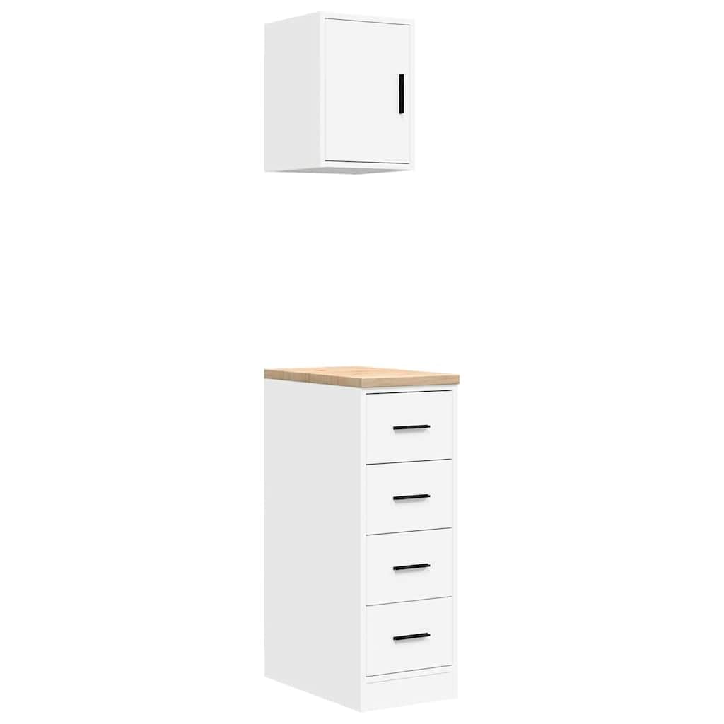 vidaXL Heim & Garten Garagenschränke 2 Stk. Weiß Holz