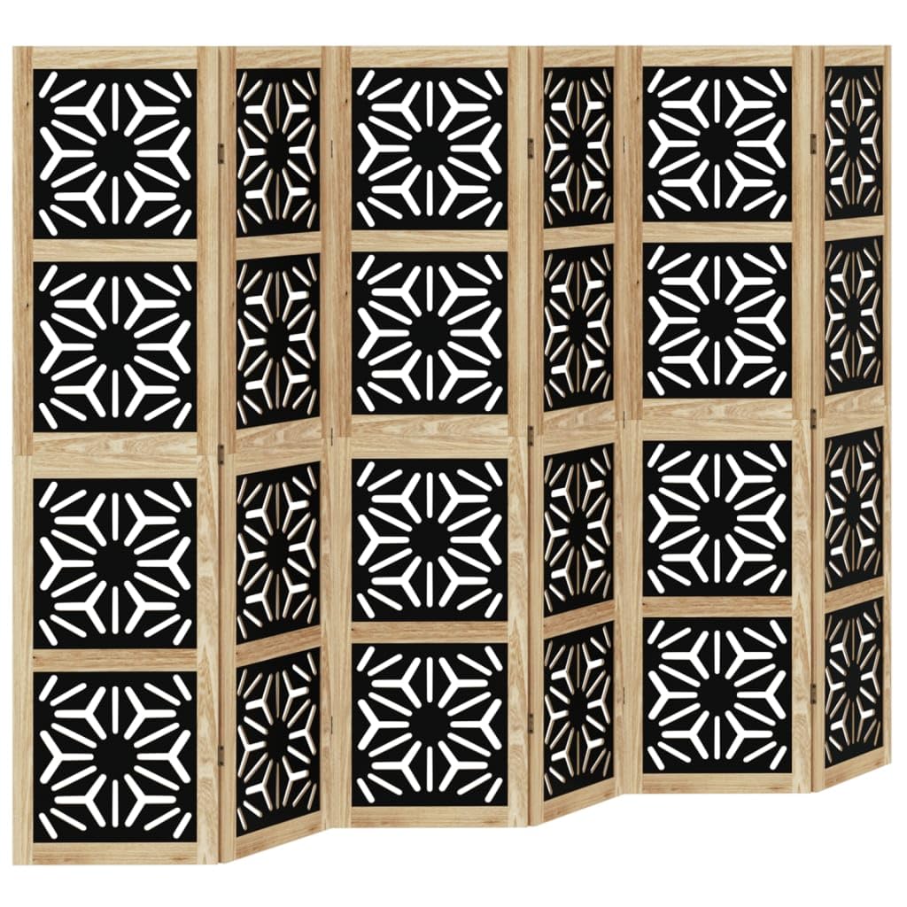 vidaXL Raumteiler 3-tlg. 40x160 cm Braun Schwarz Paulownia