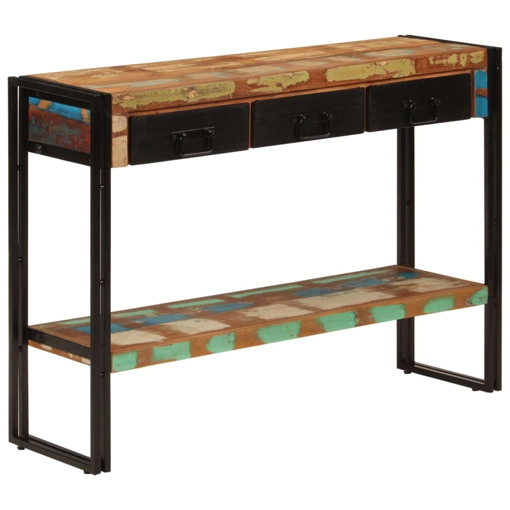 vidaXL Möbel Konsolentisch Altholz 110 cm 3 Schubladen