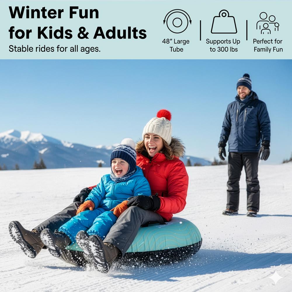Serenelife Kids Play Snow Tube Schlitten 48 Zoll blau