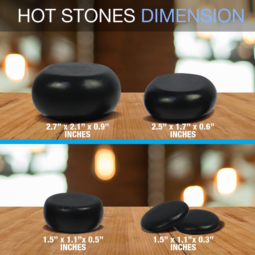 Serenelife Massage Spa Sauna PSLMSTN33 Hot Stones 20-tlg Basalt