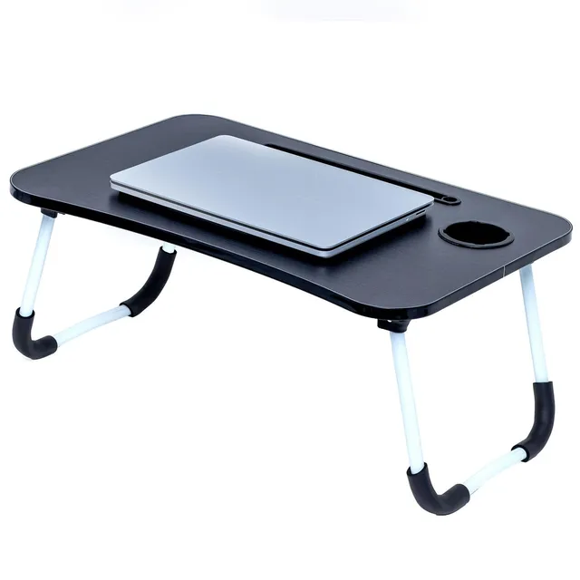 Intirilife Laptoptisch 60x40x28 cm Betttisch schwarz klappbar