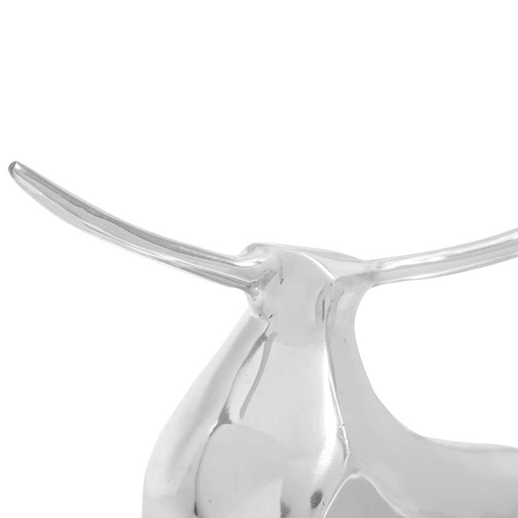 vidaXL Heim & Garten Stierskulptur Silber 37x44x17 cm Aluminium