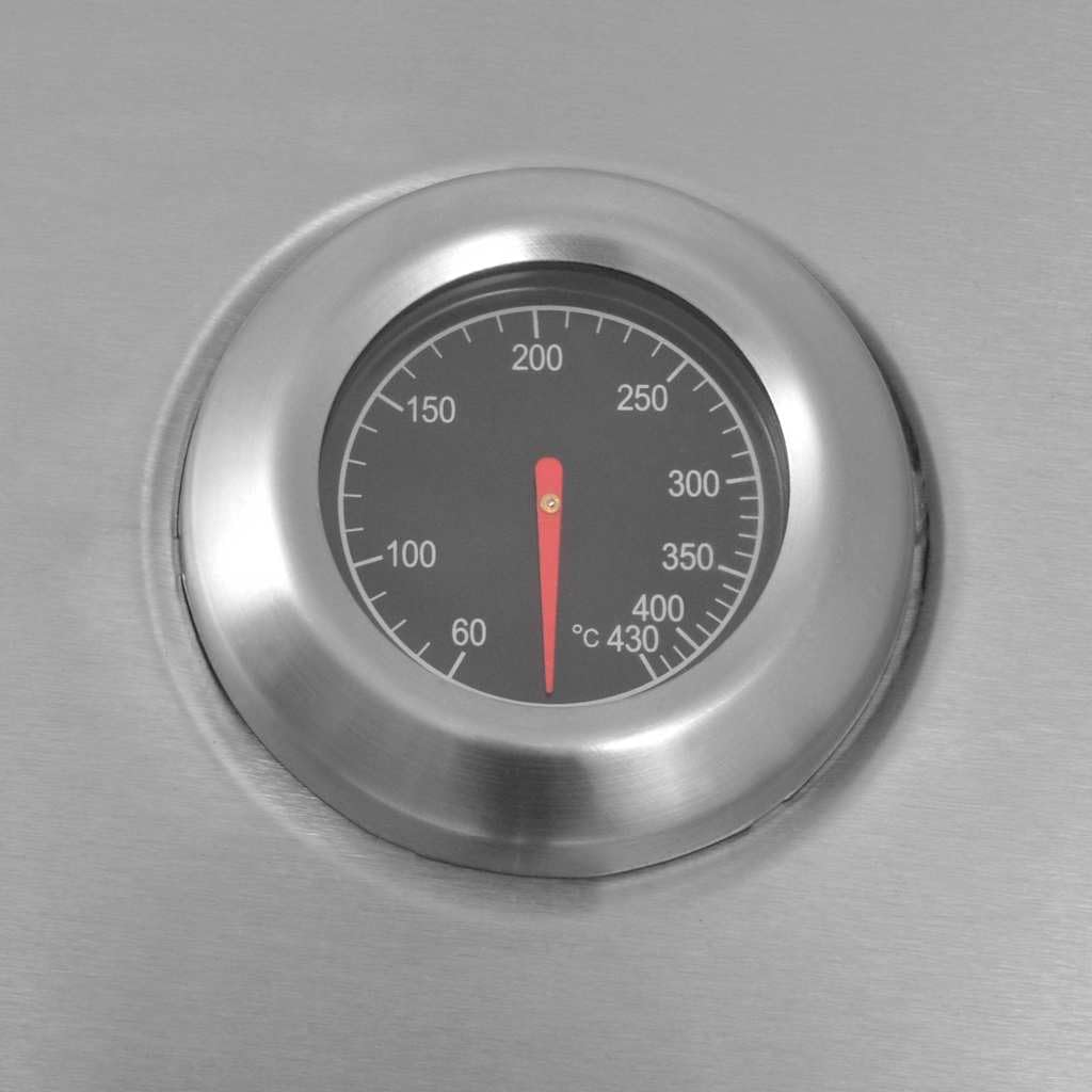 vidaXL Gasgrill Silber Stahl Grillrost 50x46,5 cm mit Rädern