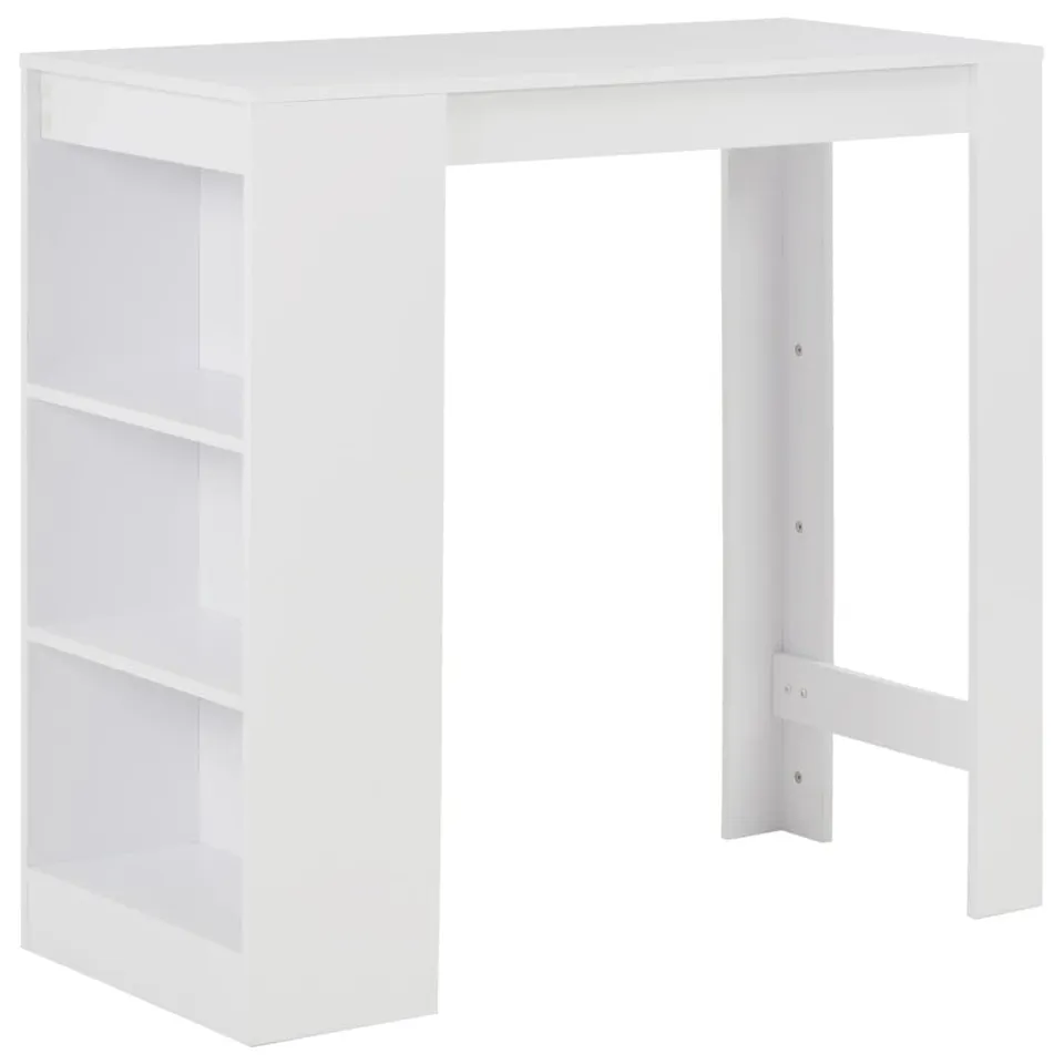 vidaXL Möbel Bartisch Weiß 110x50x103 cm mit Regal kaufen