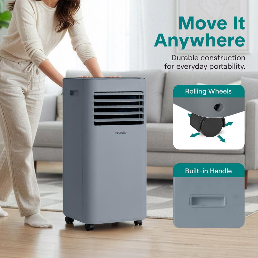 Serenelife Portable AC Klimagerät Grau 8000 BTU Mobil