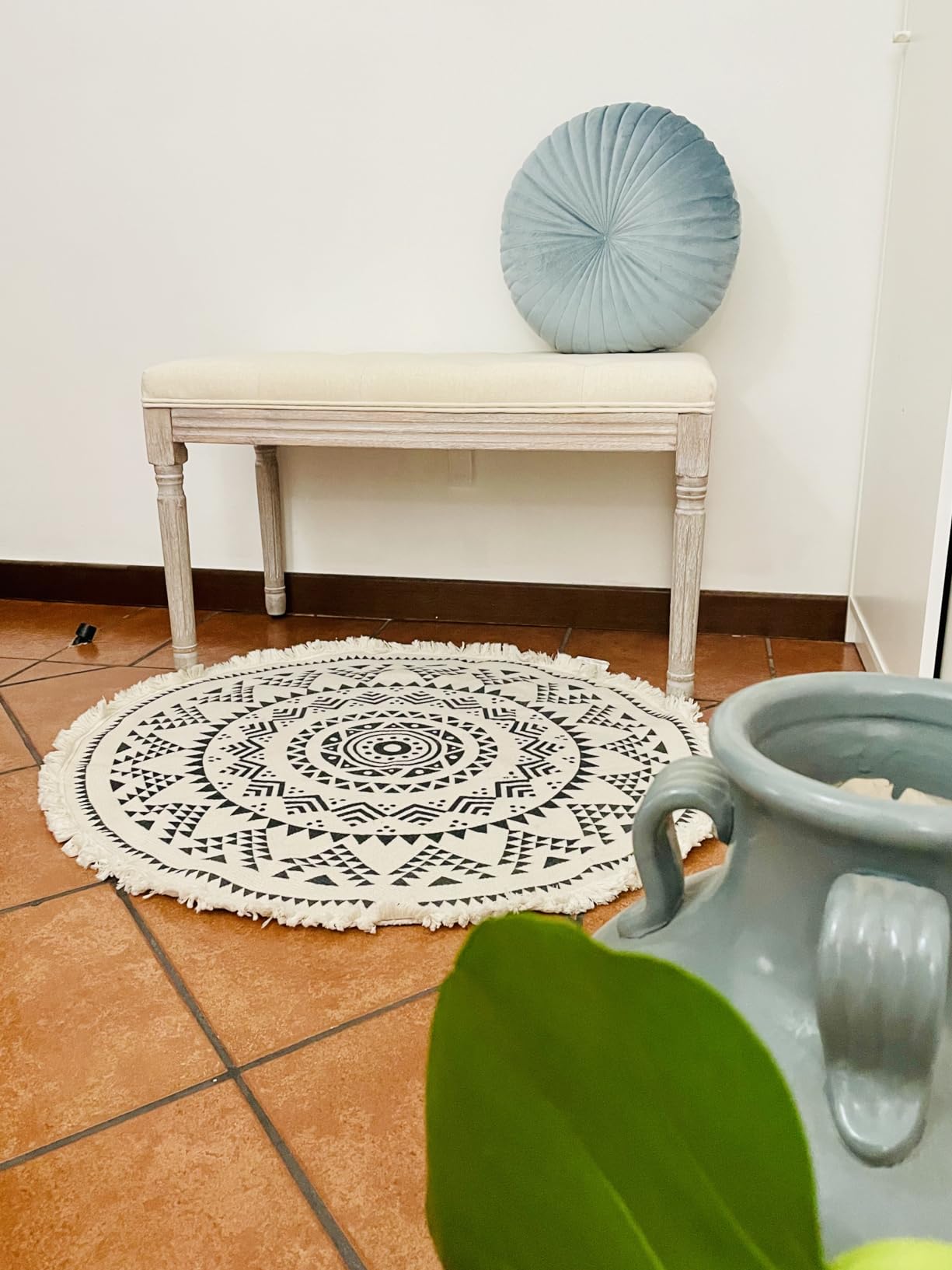 vidaXL Sitzbank Grau Stoff Polsterbank Flurbank Vintage