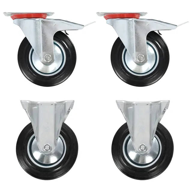 vidaXL Rollen 160 mm Möbelrollen 4 Stück Gummi leise