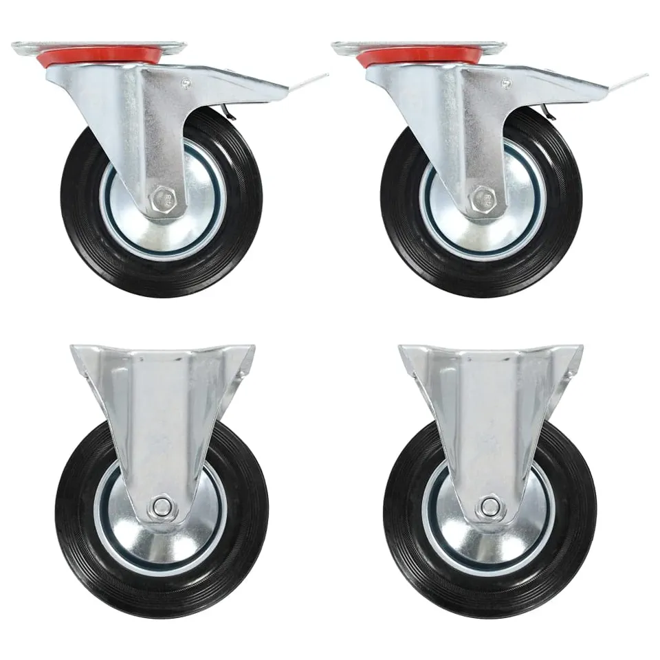 vidaXL Rollen 160 mm Möbelrollen 4 Stück Gummi leise