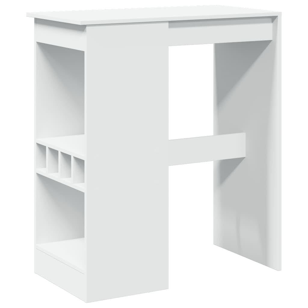 vidaXL Bartisch Stehtisch Holzwerkstoff Weiß 90x47,5x103,5 cm Regal