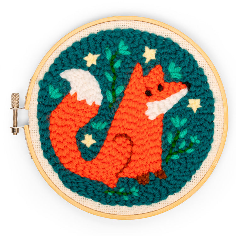 Kikkerland Crafters Fox Punch Needle Stickset Fuchs Anfänger
