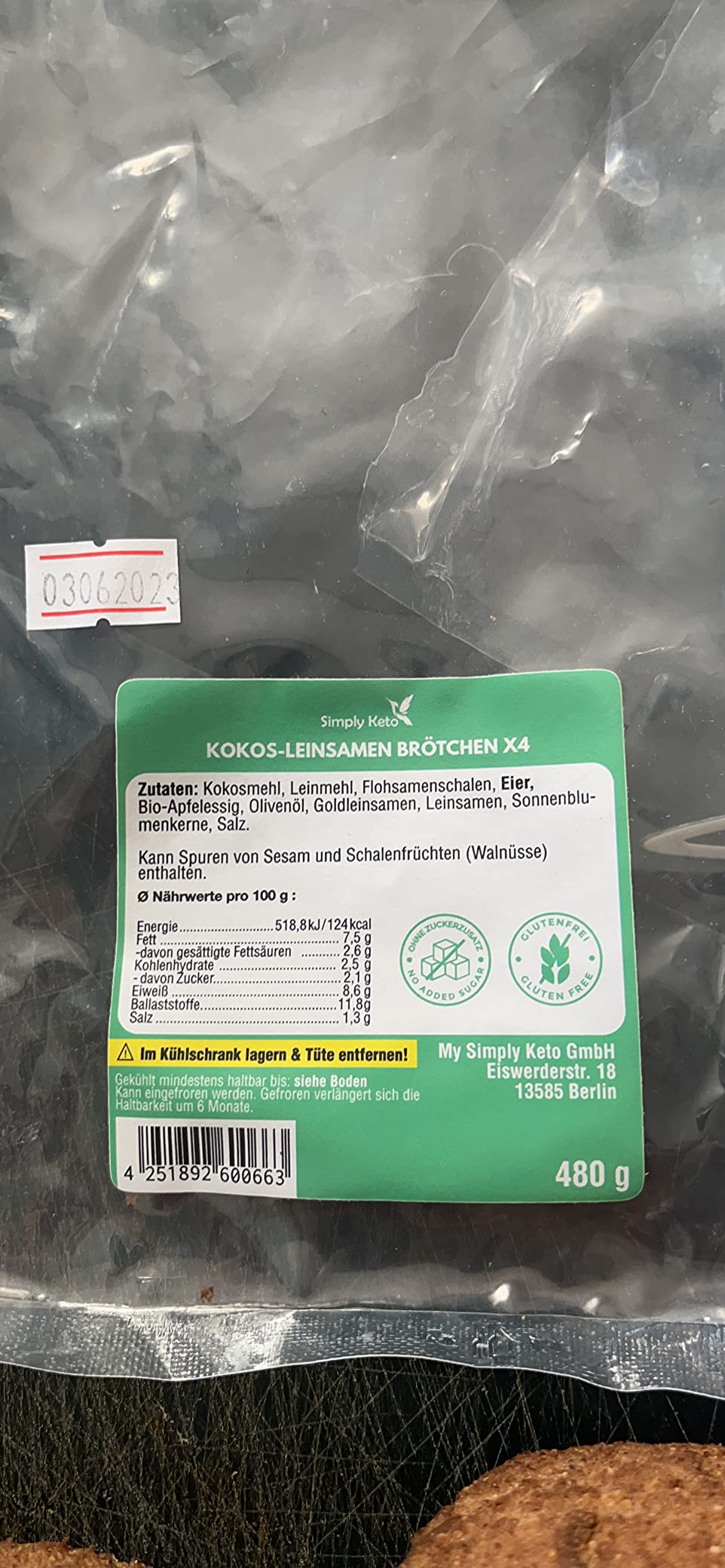 Simply Keto Lower Carb Brötchen 12er Kokos-Leinsamen glutenfrei