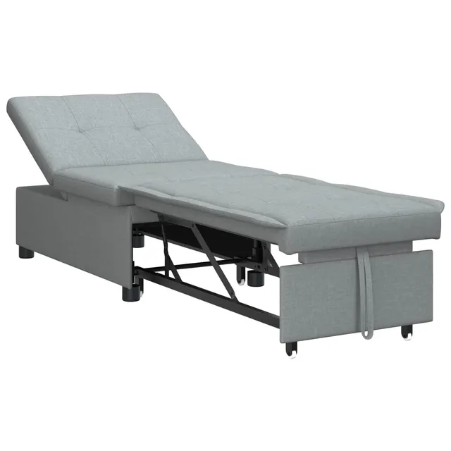 vidaXL Schlafsofa 194x50x82 cm Stoff hellgrau ausziehbar