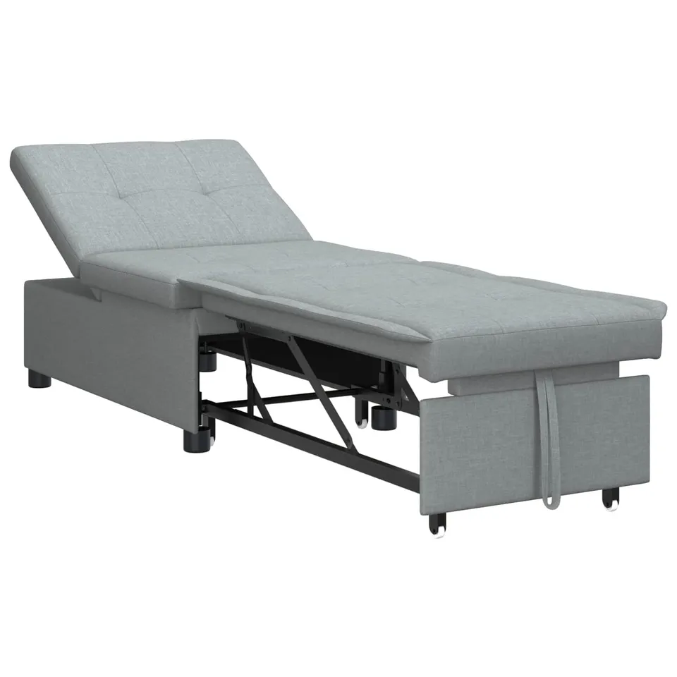 vidaXL Schlafsofa 194x50x82 cm Stoff hellgrau ausziehbar