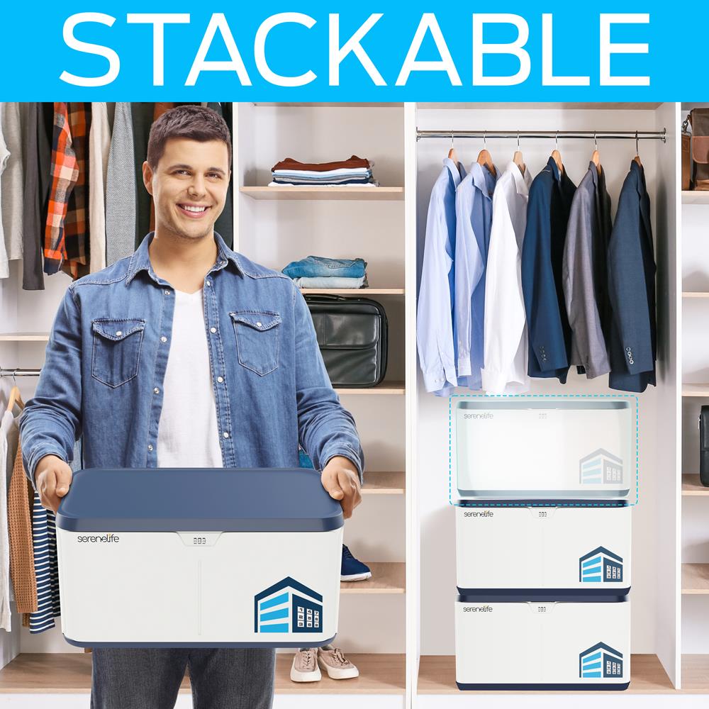 Serenelife Storage Aufbewahrungsbox 27L dunkelblau abschließbar