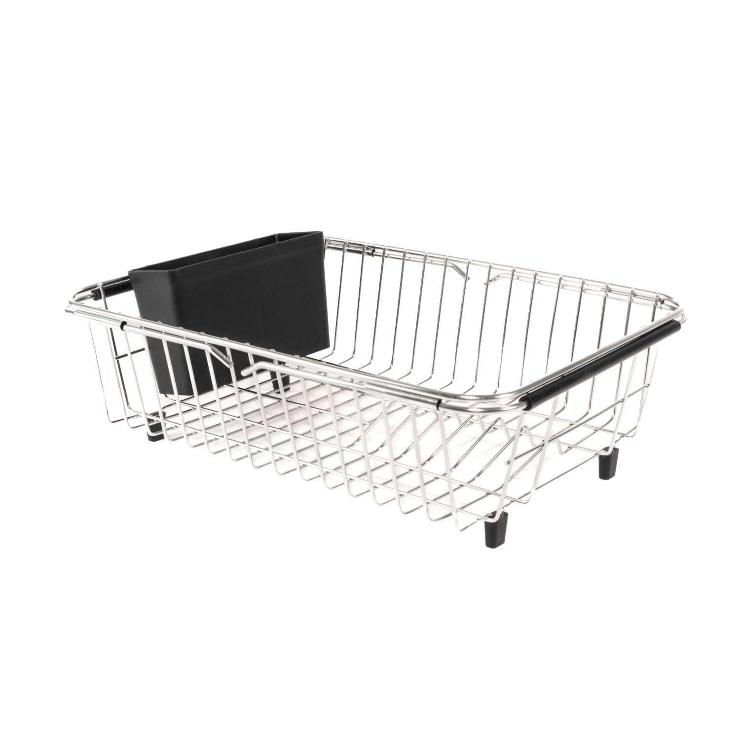 Intirilife Geschirrabtropfer Edelstahl Silber ausziehbar 38-56,5 cm