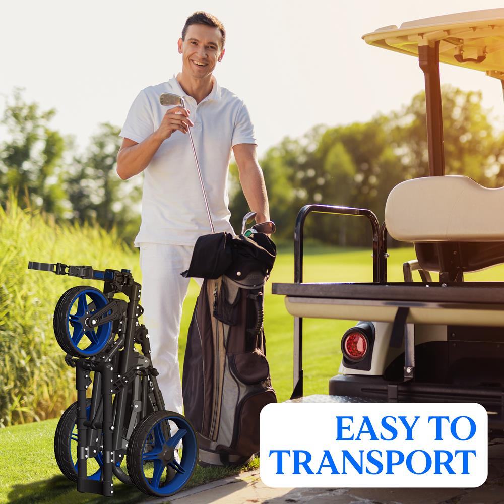 Serenelife Camping SLGZ48 Golf Trolley 3-Rad Alu faltbar