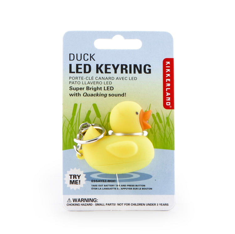Kikkerland Ente Schlüsselanhänger gelb mit LED und Sound