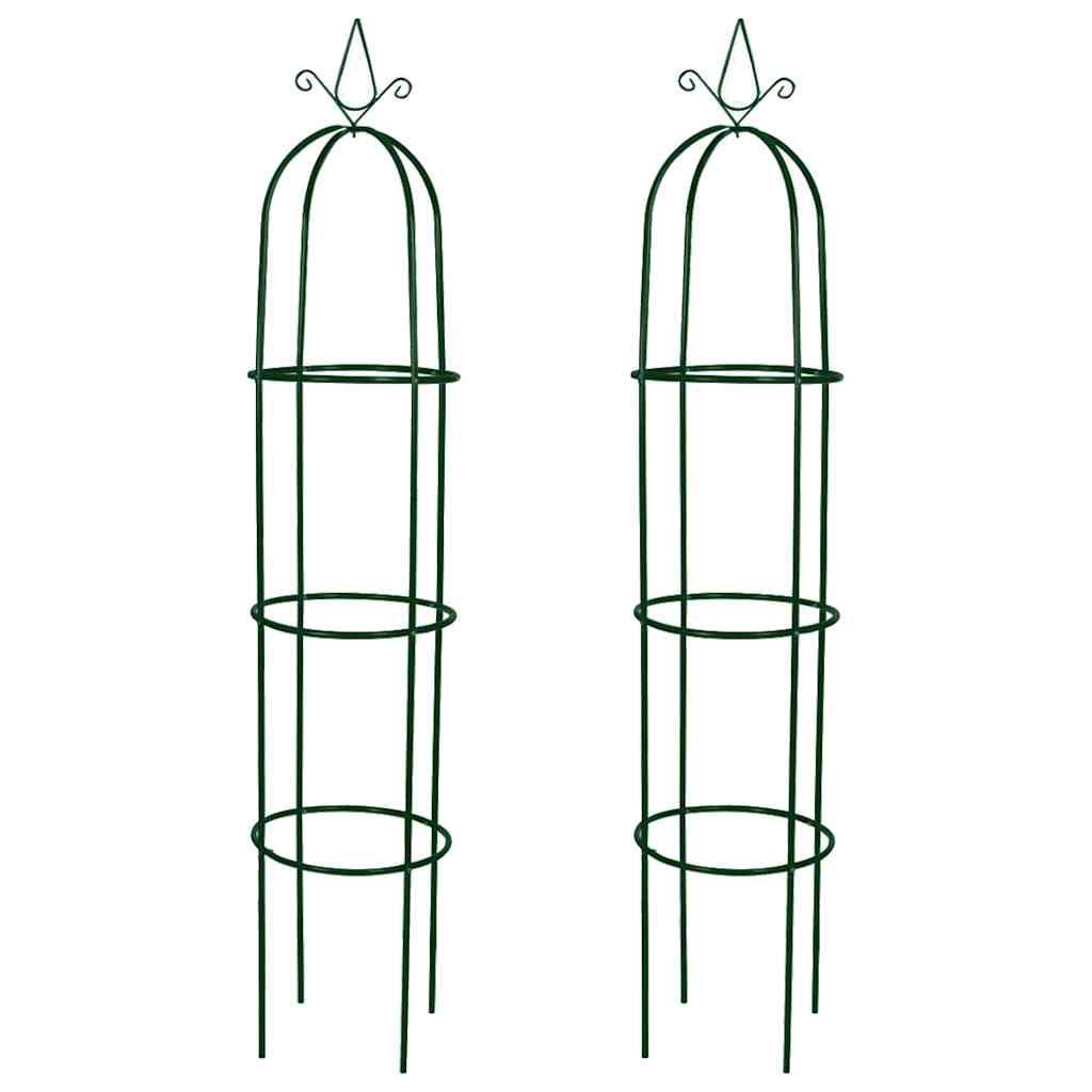 vidaXL Garten-Ranktürme 2 Stk Dunkelgrün 190 cm Eisen