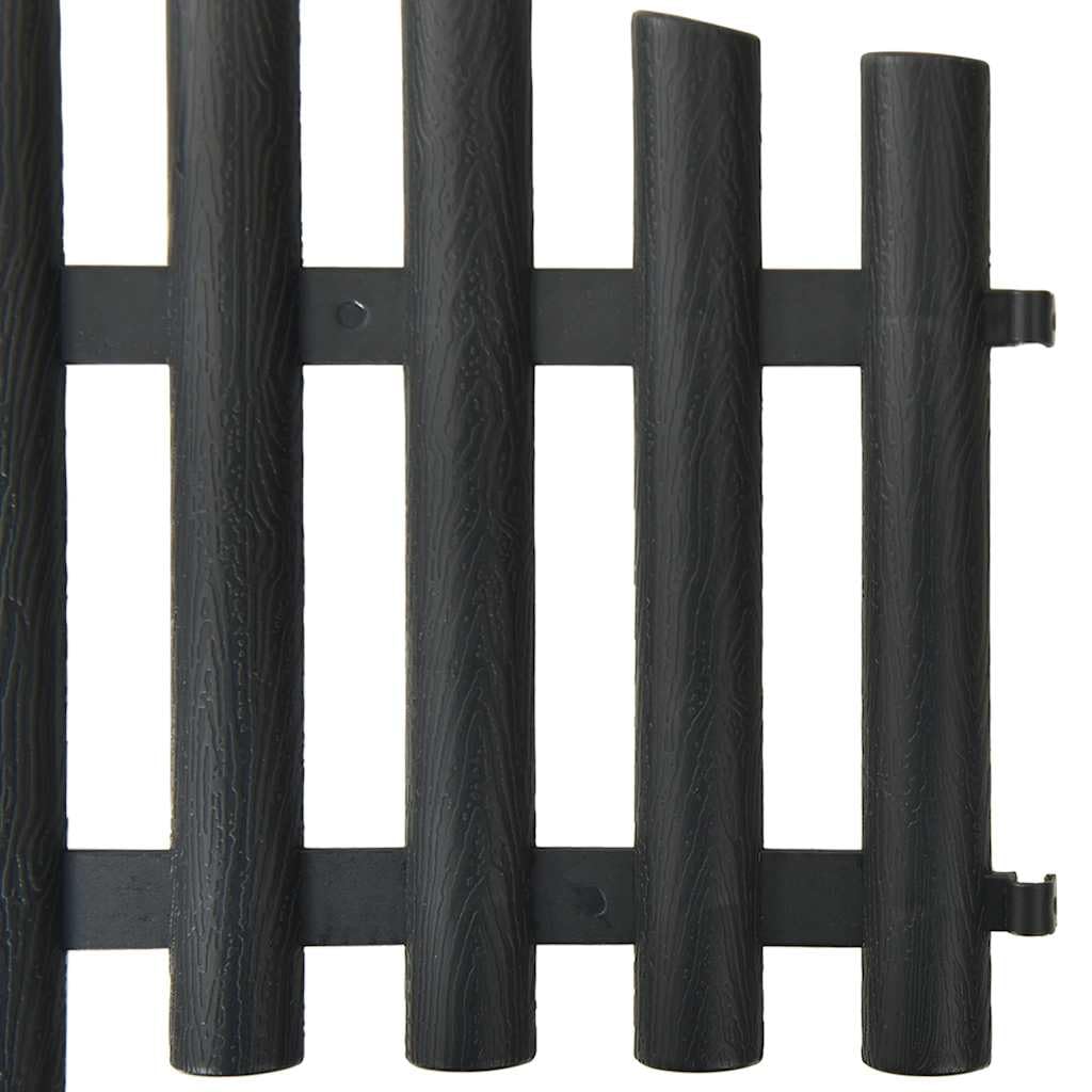 vidaXL Heim & Garten Rasenkante Palisade 10 m Anthrazit PP