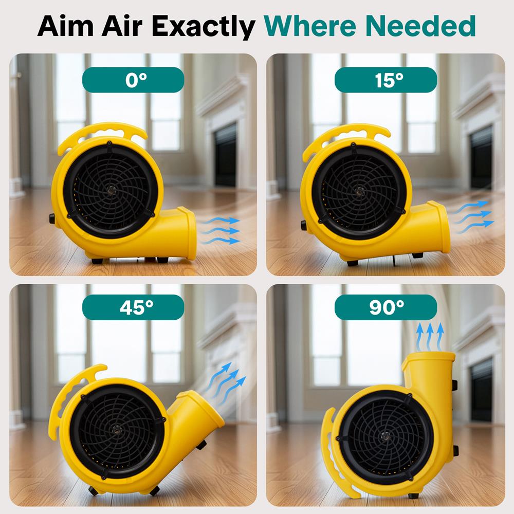 Serenelife Portable Air Mover Gebläse Gelb 1000 CFM