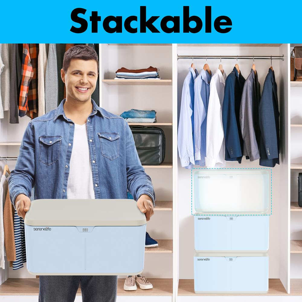 Serenelife Storage Aufbewahrungsbox 27L hellblau abschließbar