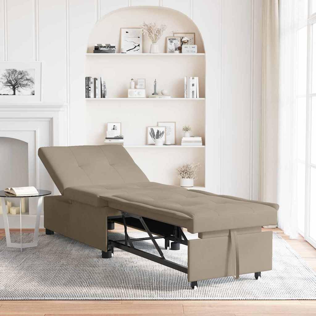 vidaXL Möbel Schlafsofa 194x67x82 Taupe Mikrofaser ausziehbar