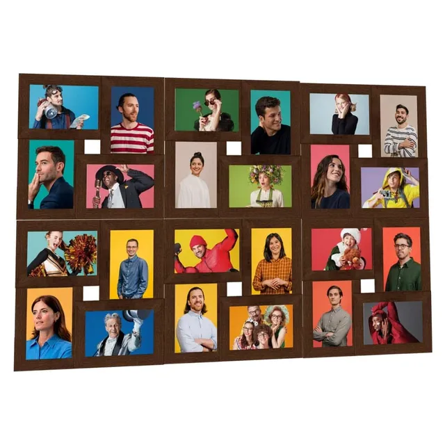 vidaXL Collage Bilderrahmen 24x 10x15 cm Dunkelbraun MDF
