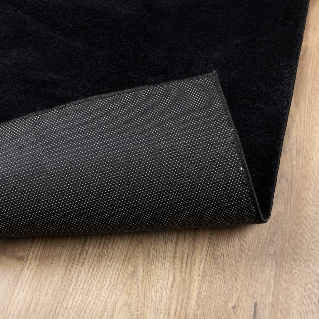 vidaXL Teppich Oviedo Kurzflor schwarz 240x240 cm