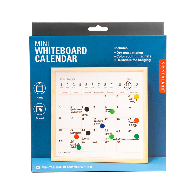 Kikkerland Home Mini Whiteboard Kalender Monatskalender Magnetisch