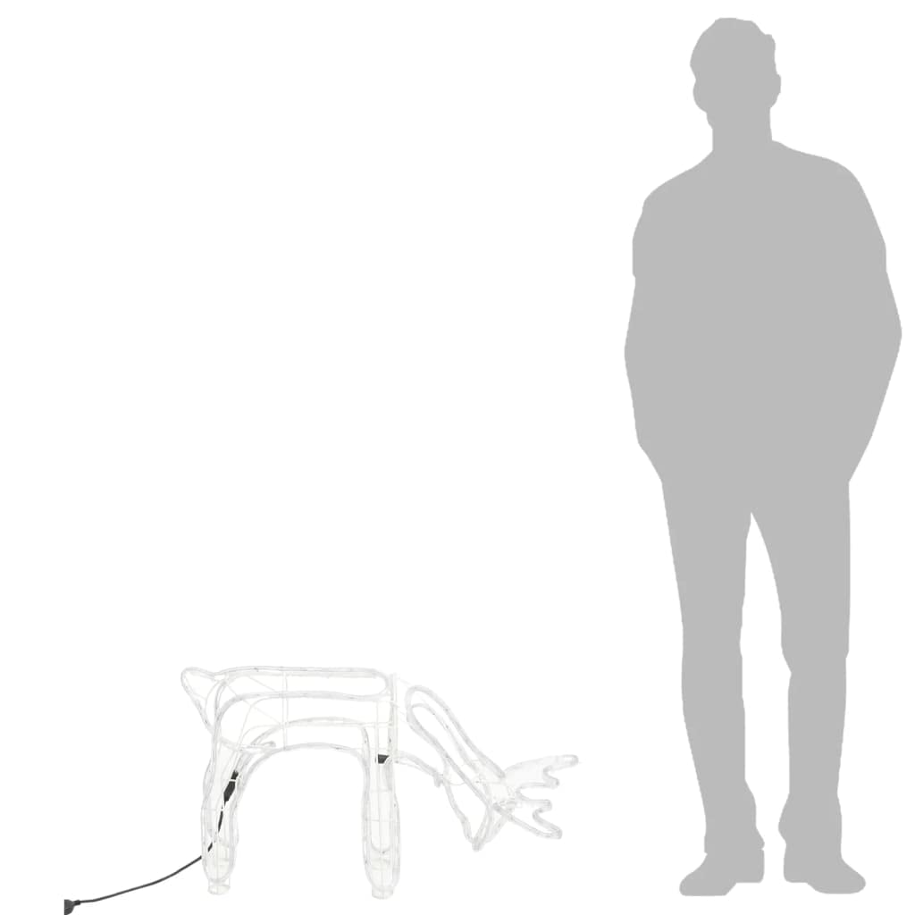 vidaXL Heim & Garten Rentier Silhouetten 2Stk Kaltweiß