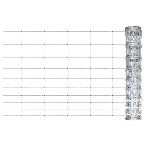 vidaXL Gartenzaun Drahtzaun verzinkt 50x1m silber