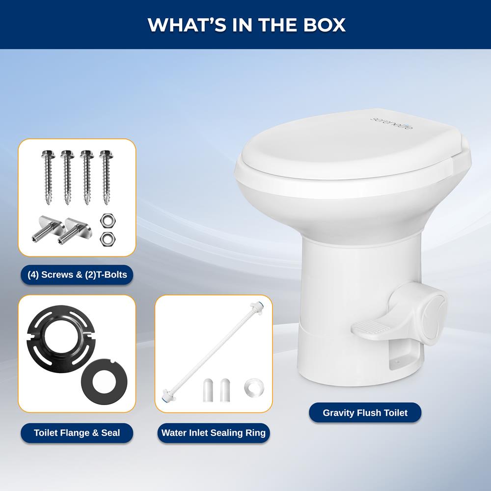 Serenelife Camping Outdoor Toilette Weiß HDPE Fußpedal Leise