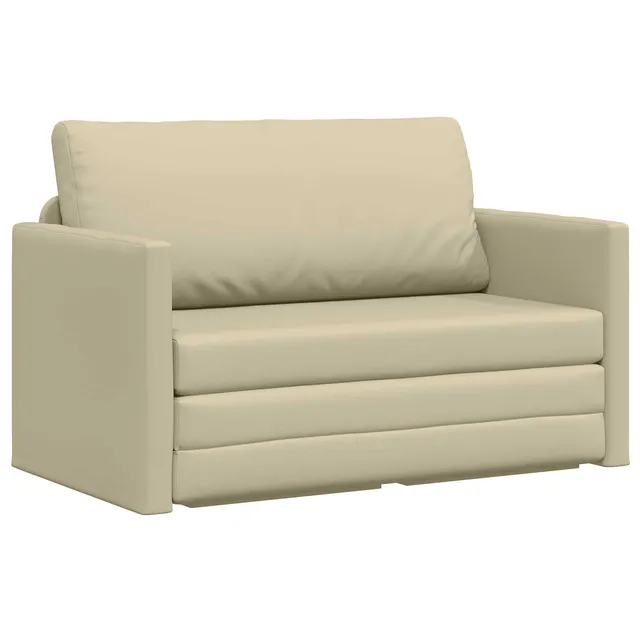 vidaXL Schlafsofa Creme 124x71x78 cm Sofabett Kunstleder
